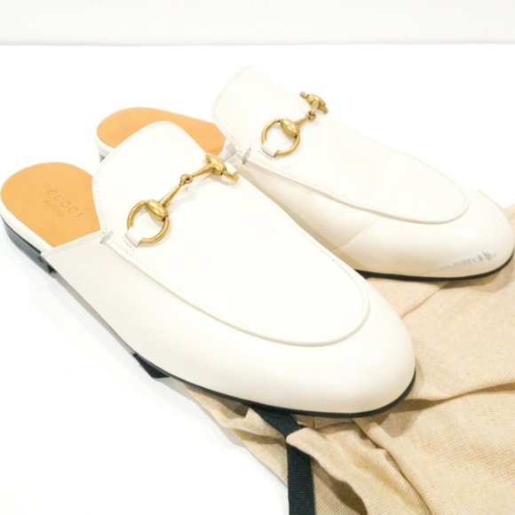 Gucci Princetown Leather Slipper White -8.5 - Picture 8 of 13